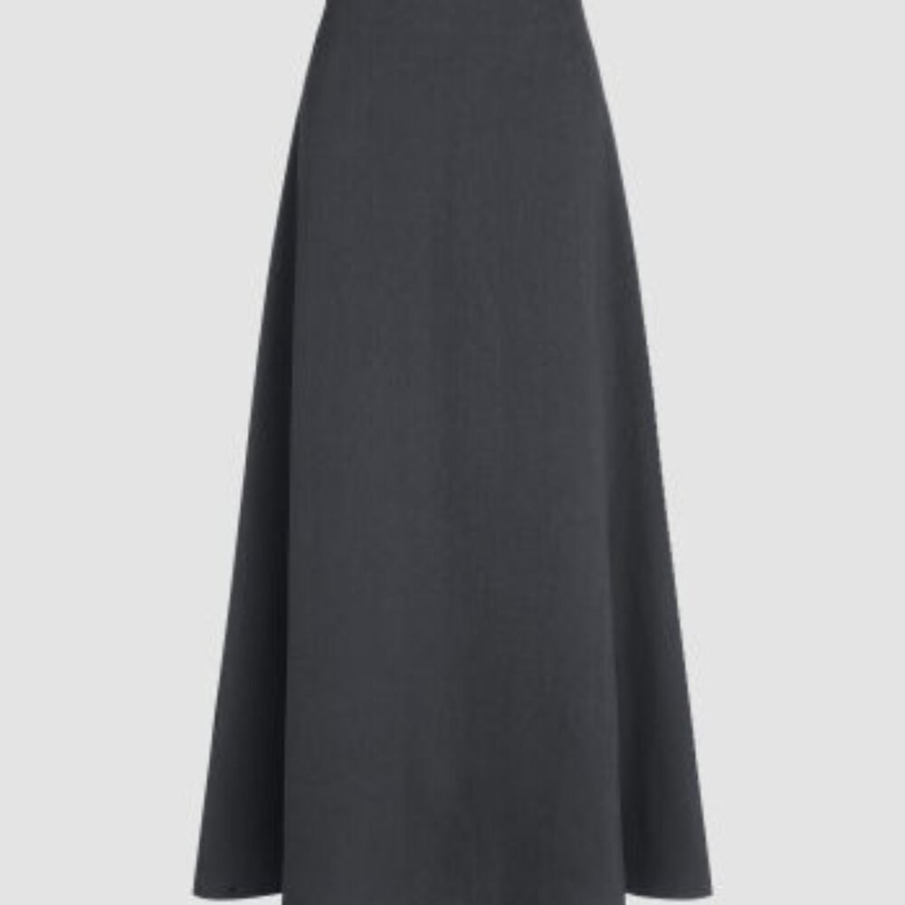 High Waist Solid Pleated Maxi Skirt - Picture 4 of 5